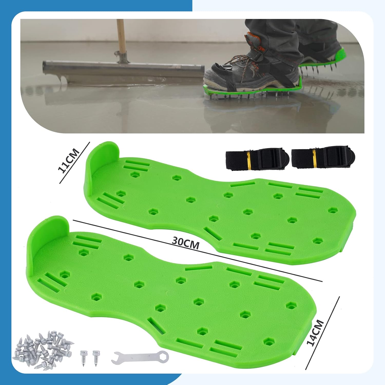 Self-Levelling Tool Kit Self Leveling Concrete Tools Floor Leveling Tools Spike Roller Self Leveling with Spike Shoes Needle Length 20mm