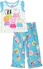 Peppa Pig Girls Toddler Soft Polyester Short Sleeve Pajamas 4T, Short Sleeve Blue