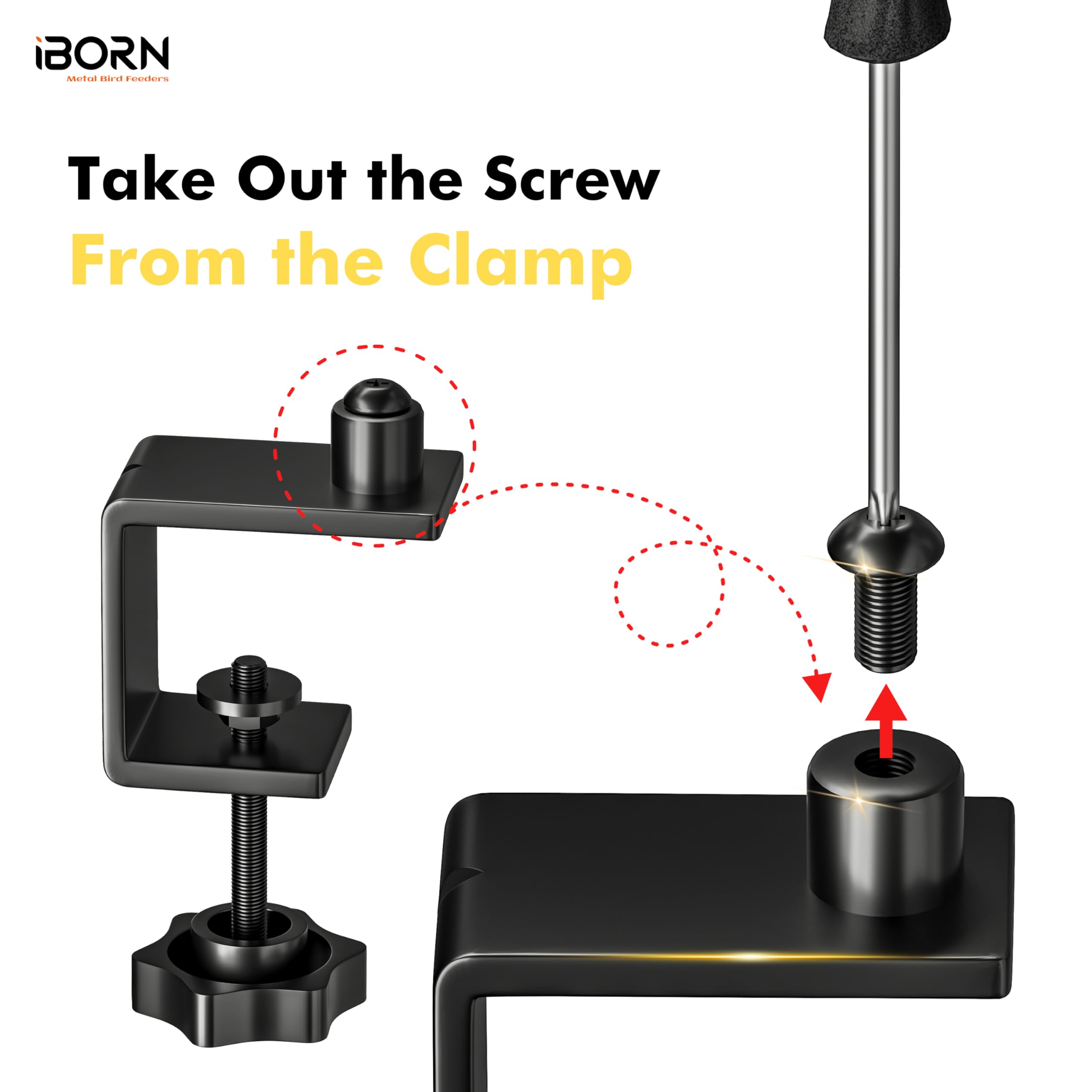 iBorn Vasca per uccelli per esterni, 30 cm, per esterni, con morsetto da 8,1 cm, ciotola senza BPA, 1 confezione (non include fontana)