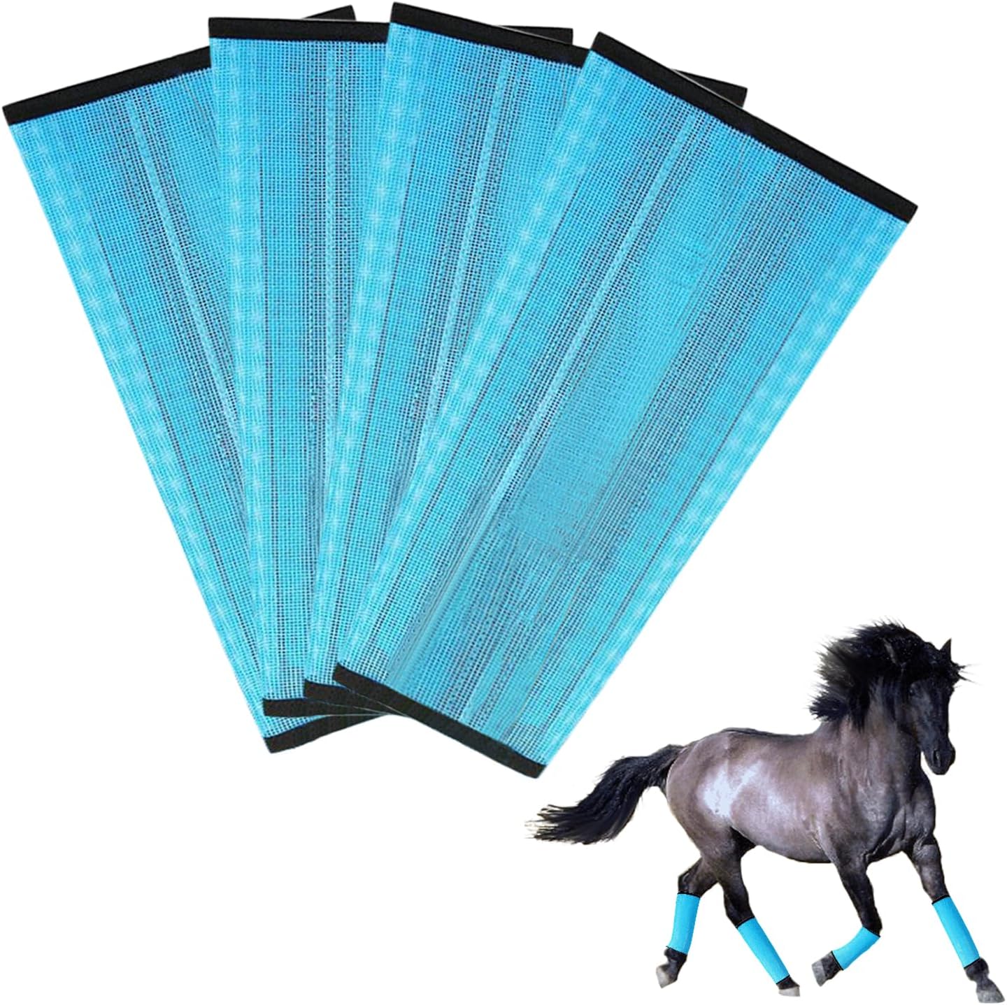 Fly Boots for Horses Set of 4, NonSlip Horse Leg Wraps
