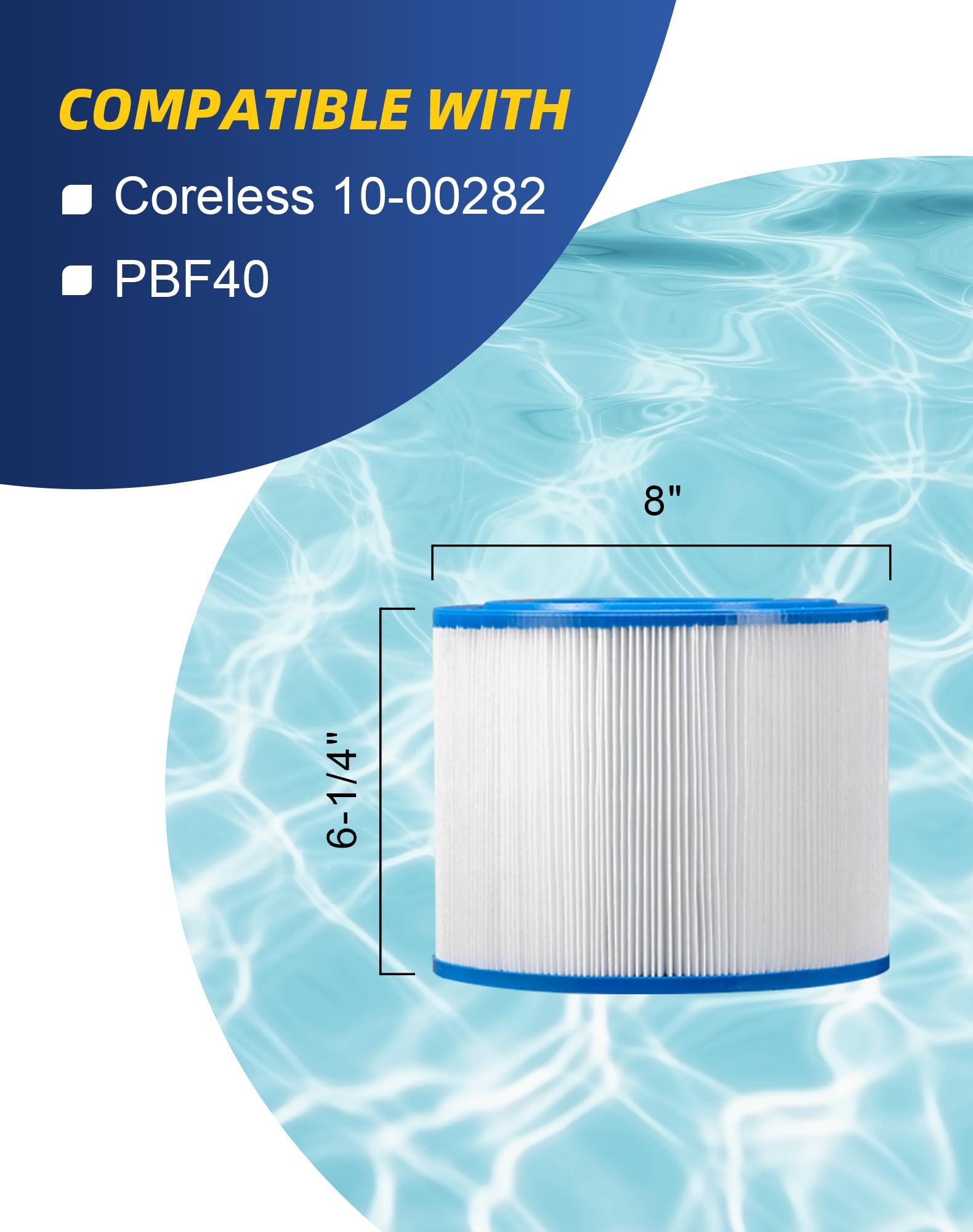 ZOTEE Cartucho de filtro de repuesto para spa y piscina PBF40M, Bull Frog Spas, Wellspring 30 Coreless 10-00282, 2 paquetes