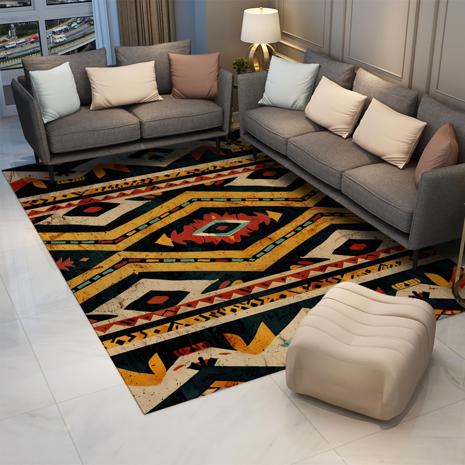 Dywaniki geometryczne do sypialni salonu vintage boho dywan do dekoracji pokoju miękka zmywalna mata wewnętrzna dekoracja prezent dla przyjaciół 160 x 220 cm