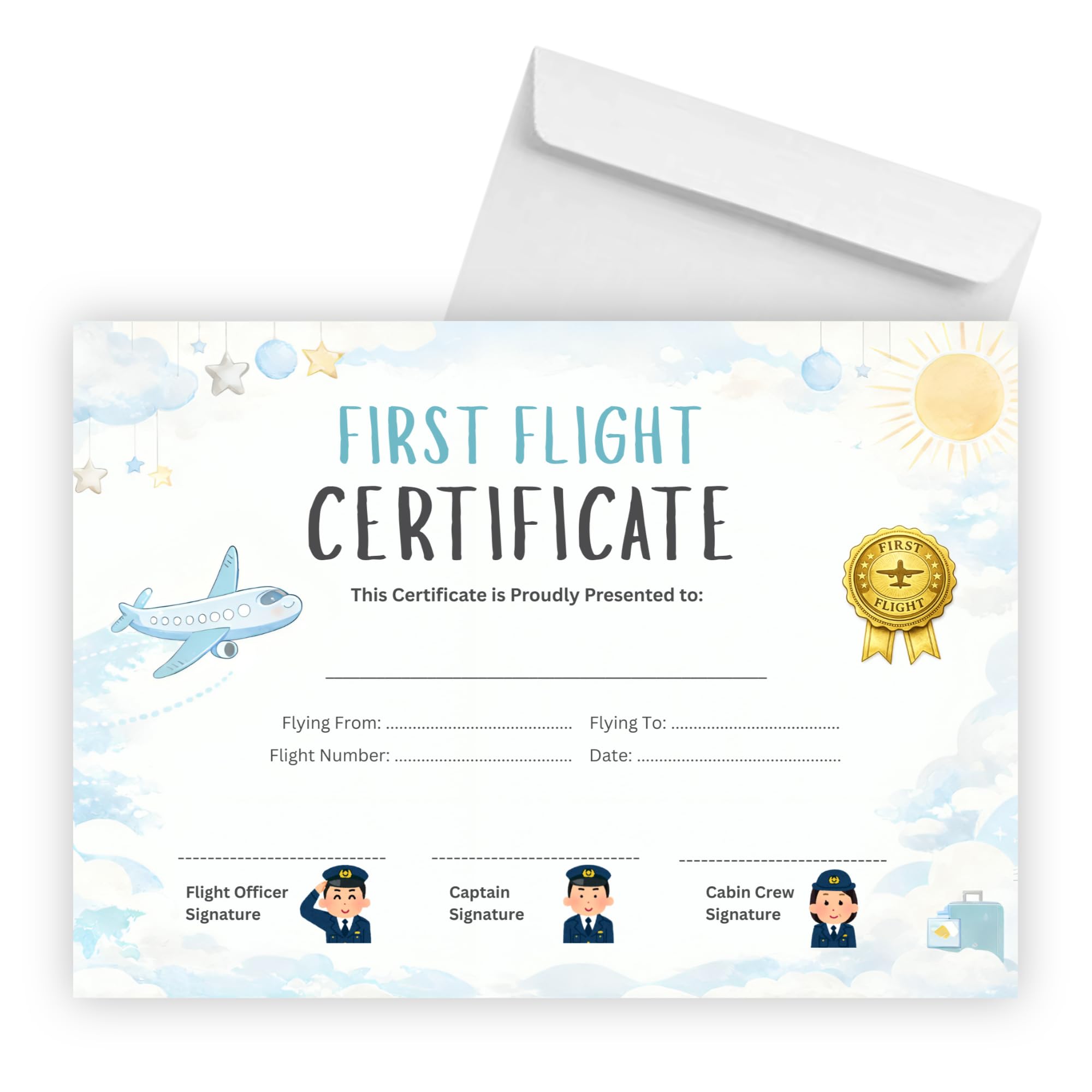Craftmind Baby First Flight Certificate | A4 Size (29.7 x 21 cm) | Premium 300 GSM Art Paper | First Air Travel Memory Keepsake-image-8