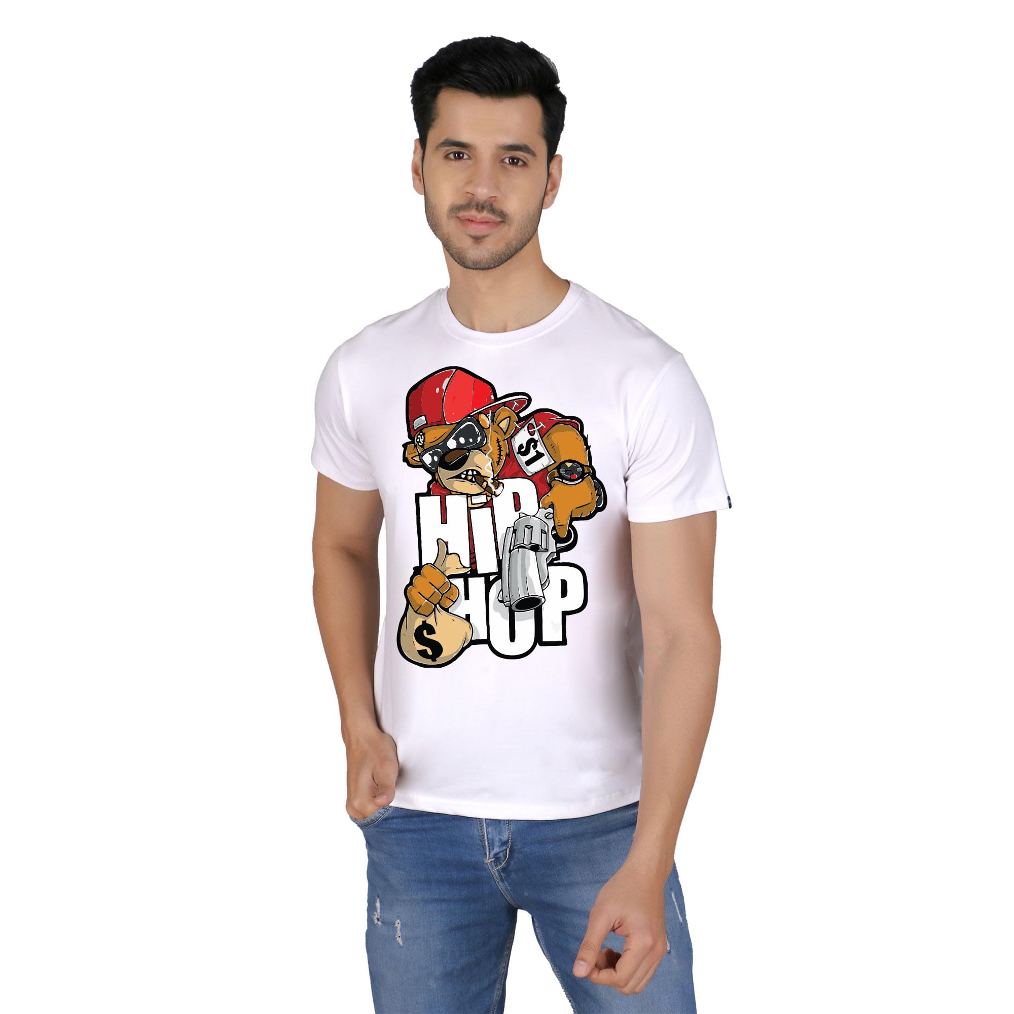 Loero Men's Cotton Graphic Printed Half Sleeves t-Shirt | LRO00026-P