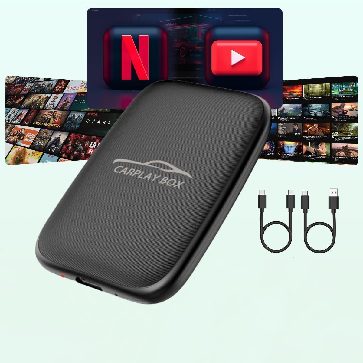 6-in-1 Android Auto Wireless Adapter and Apple CarPlay Adapter, Wireless Carplay Adapter with Netflix YouTube TF Card, Plug & Play, Easy Setup, Magic Video Ai Box for OEM Wired Apple Car Play Cars-image-31
