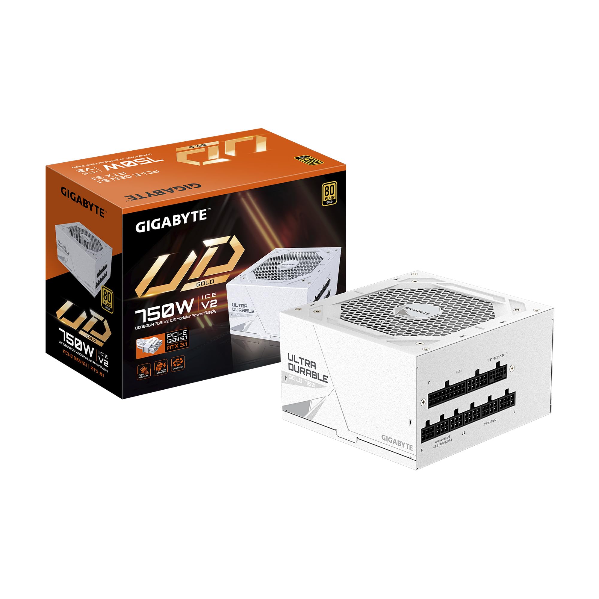 GIGABYTE UD750GM 電源 750 W (未使用） Amazon.com: GIGABYTE UD750GM PG5 V2 ICE - 750W 80 Plus Platinum