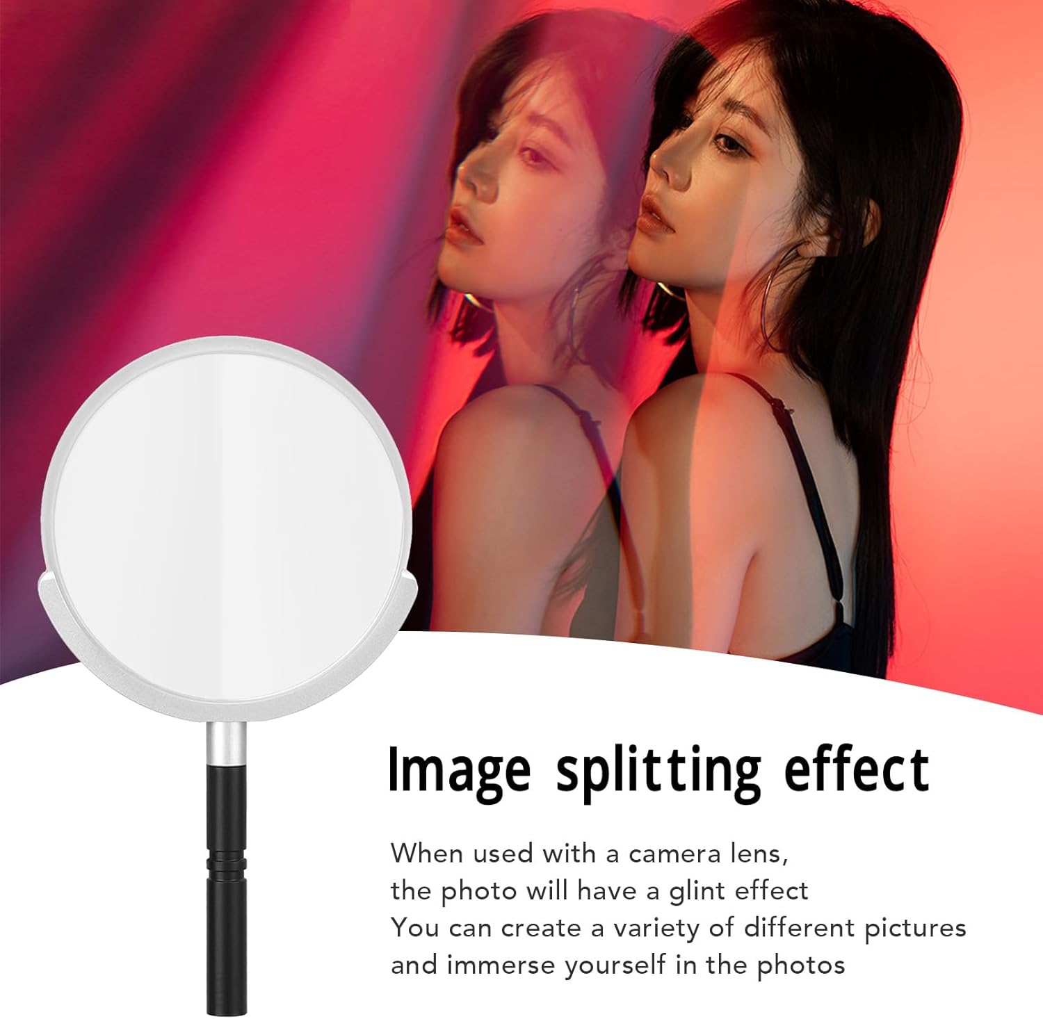 Ghost Effect Glass Filter, 77mm Camera Filter Double Sided Prism for Image ghosting Effect, Photography Accessories Special Effects Filter, HA111