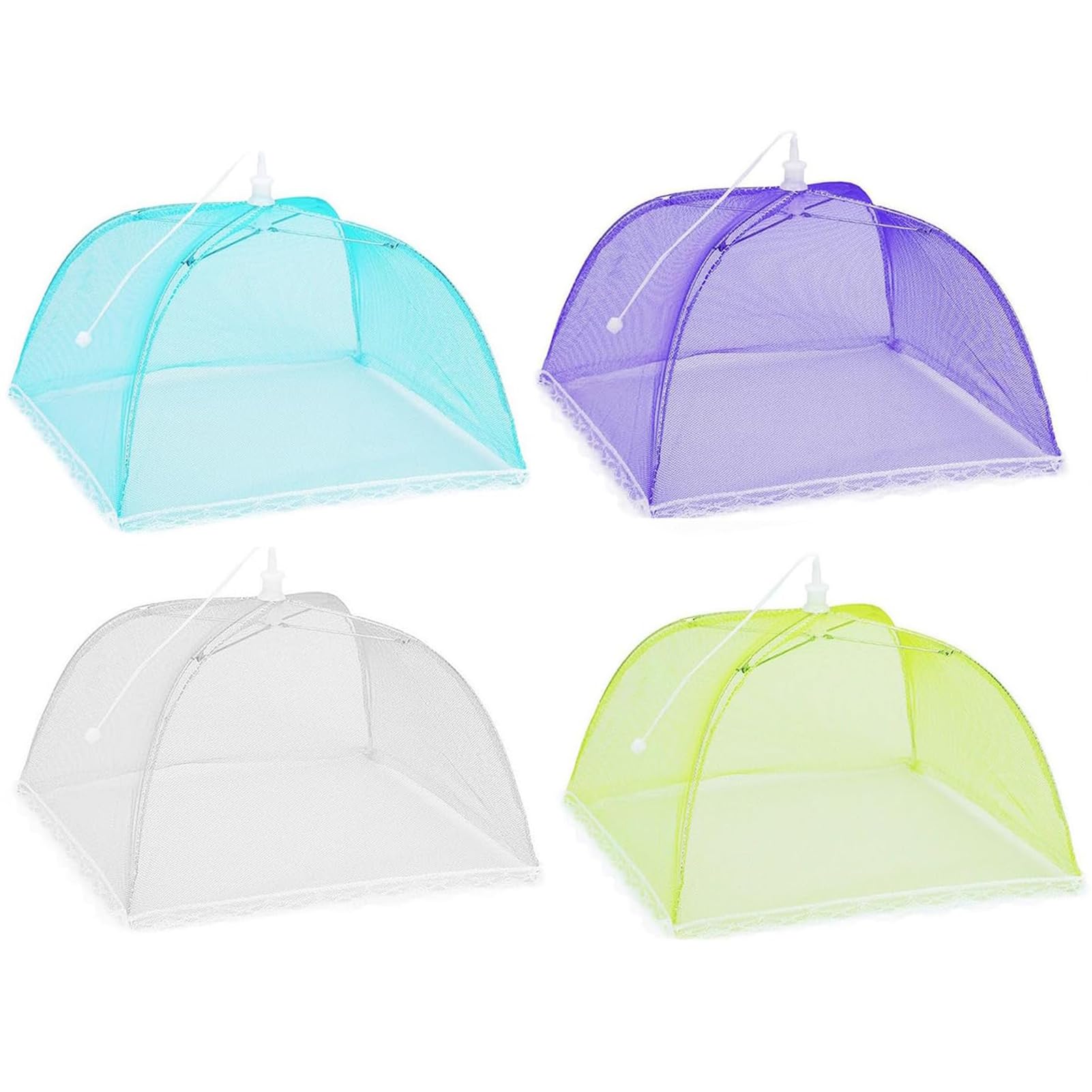 Pwsap 4 Pack Coprivivande a Rete Pieghevole AntiInsetti Copri Alimenti Copertura Tende Ombrello Pop-up Tenda Copertura Alimenti Tenere all' Aperto Cibo Copertura Fuori Mosche, Bug, Zanzare, 35 * 35cm