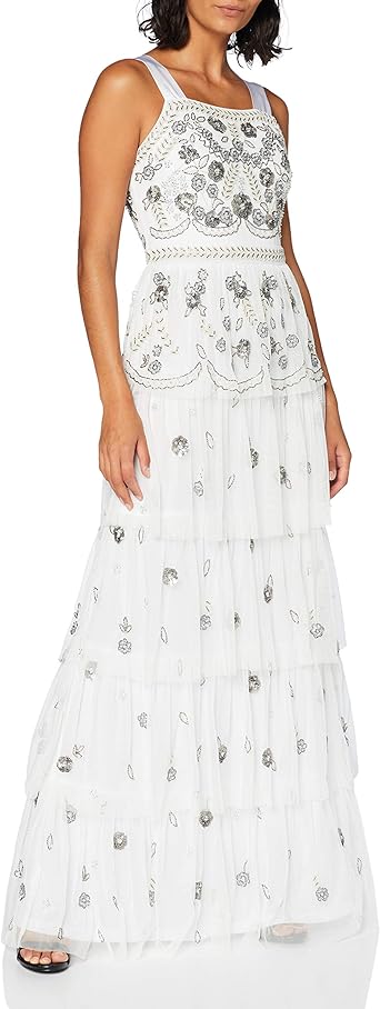 frock and frill embellished maxi dress