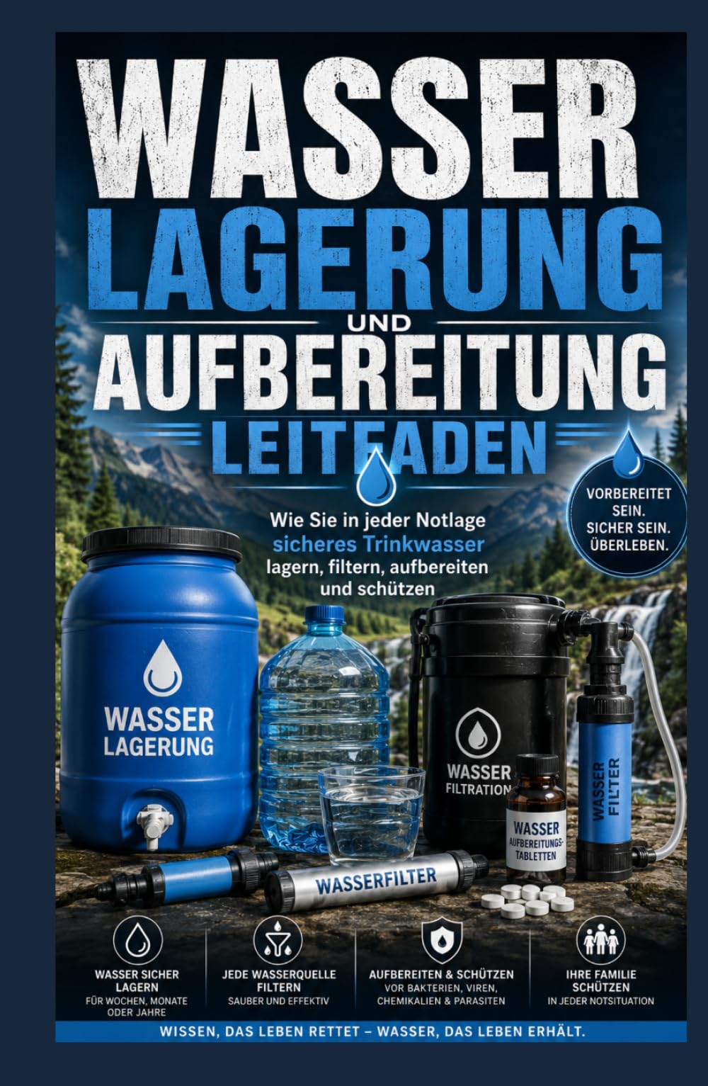 Leitfaden zur Wasserspeicherung und -reinigung: Wie man sicheres Trinkwasser lagert, filtert, reinigt und schützt im Notfall