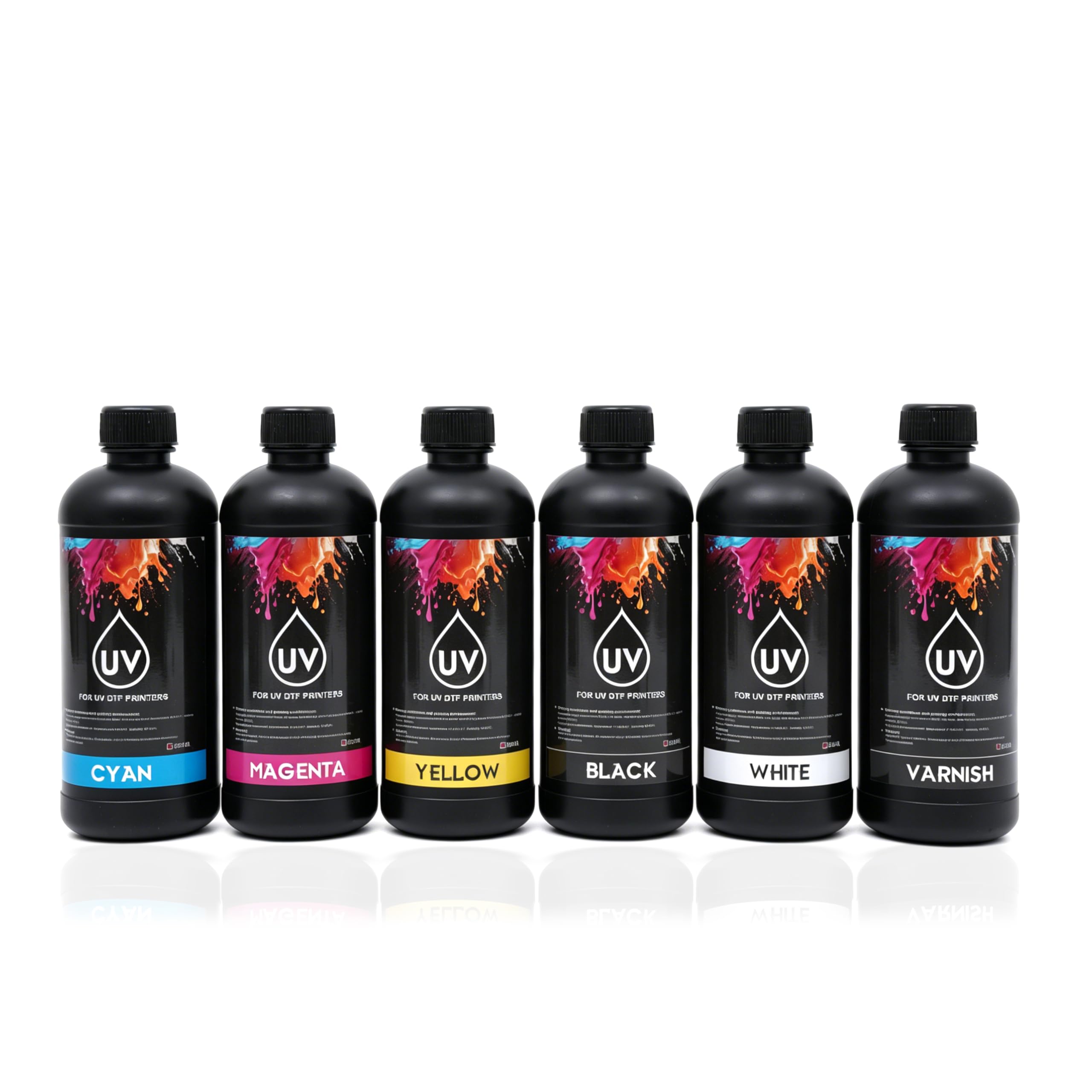 Photo 1 of ***missing 1***UV DTF Ink Hard Ink 500ml for Printer Printing on A B Films for XP600 TX800 i3200 i1600 L805 1390 DX5 DX6 DX7 DX10 UV Sticker Printer(6×500ML CMYKWV One Set)