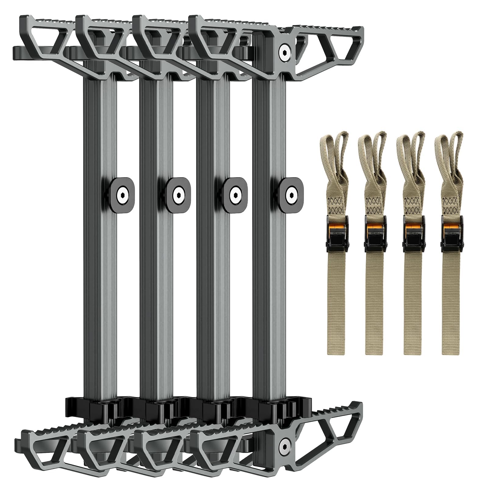 Bastones de escalada, escalones de aluminio antideslizantes para caza, equipo de caza ligero, accesorios de caza para soportes de árboles, juego de 4, escalones plegables para soporte de