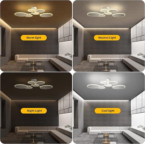 Miniatura 3 de Lámpara de techo moderna Sputnik LED empotrada para sala de estar, lámpara de techo negra de fuegos artificiales, semiempotrada para dormitorio,