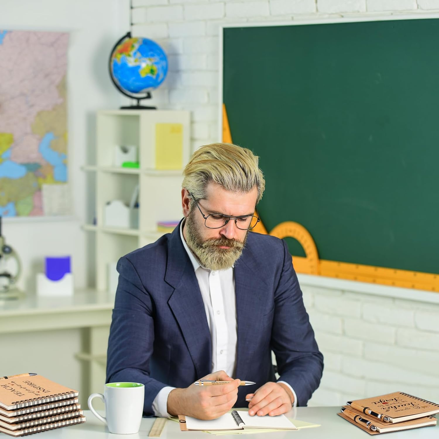 Pasimy 72 Pcs Teacher Appreciation Gifts Bulk 36 Spiral Notebooks and 36 Pens Thank You Teacher Inspirational Mini Pocket Notepads Motivational Kraft Journals for Women Birthday Teachers' Day(Classic)