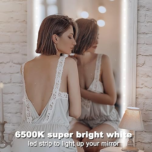 Miniatura 4 de VOLIVO Tira de luces LED blancas, tira de luces LED regulables de 16.4 pies, 6500 K, luz blanca brillante, adhesivo fuerte, cinta flexible para