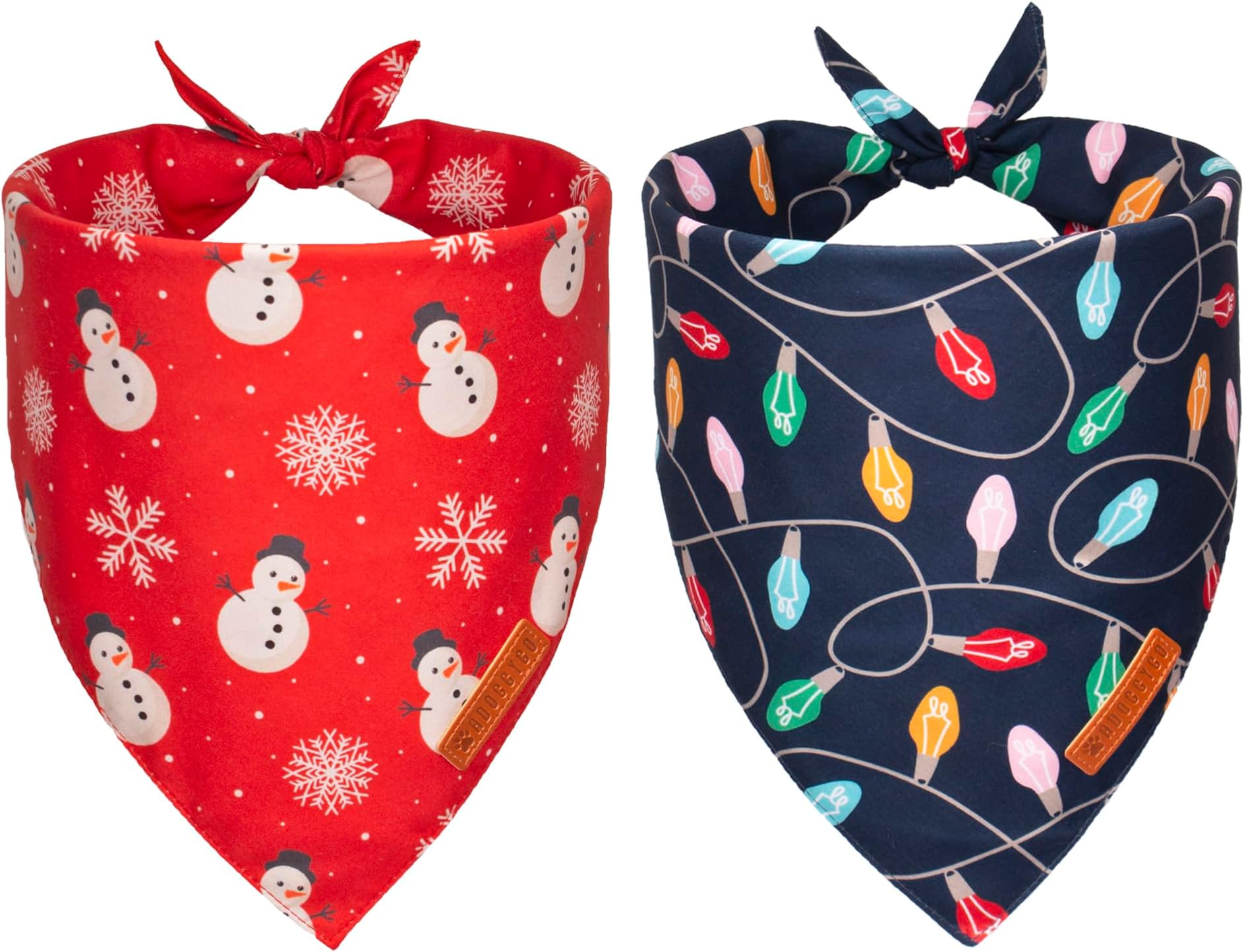 ADOGGYGOChristmas Dog Bandana, Snowman Xmas Dog Scarf, Premium Durable Fabric, Dog Christmas Bandanas for Large and Extra Large Dogs Pets (X-Large, Christmas-1)
