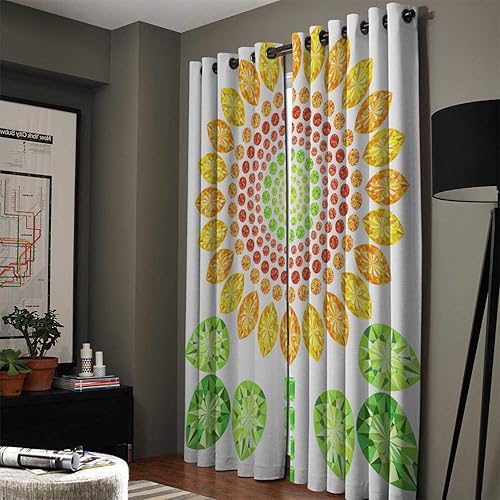 Miniatura 2 de FortuneHouse Blackout Curtains Thermal Insulated Floral Solid Pattern Metal Grommet Elegant Room Drapes Window Curtain for Bedroom Living Room 52x52