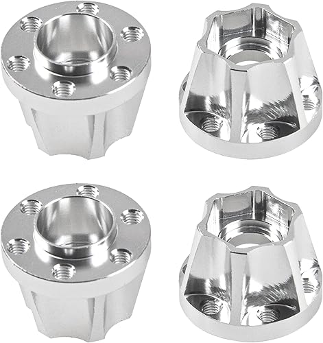 Miniatura 13 de Metal RC Cubo Hexagonal de Rueda de 12 mm Extensión Combinador Compatible con Llanta de 1.9/2.2 pulgadas Axial SCX10 Traxxas TRX4 D90 1/10 RC Negro