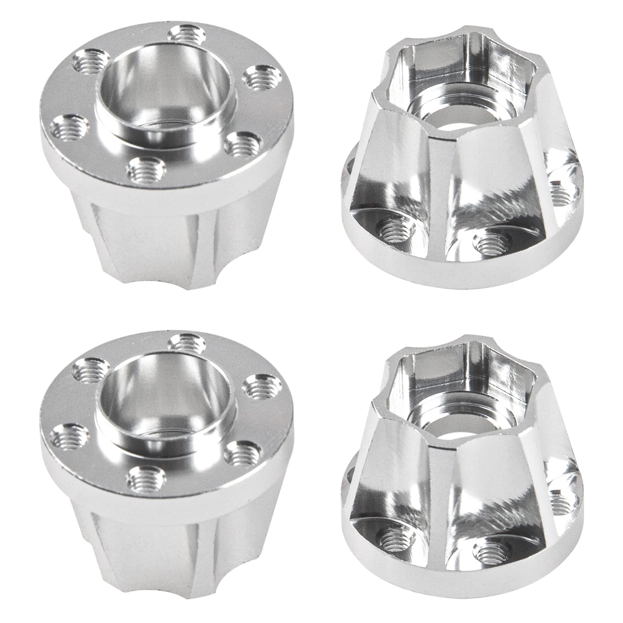 INJORA Set De 4 Adaptadores Hexagonales 12mm De Metal Para Ruedas De RC Crawler 1/10 – Compatible Con Axial SCX10 Y Traxxas TRX4