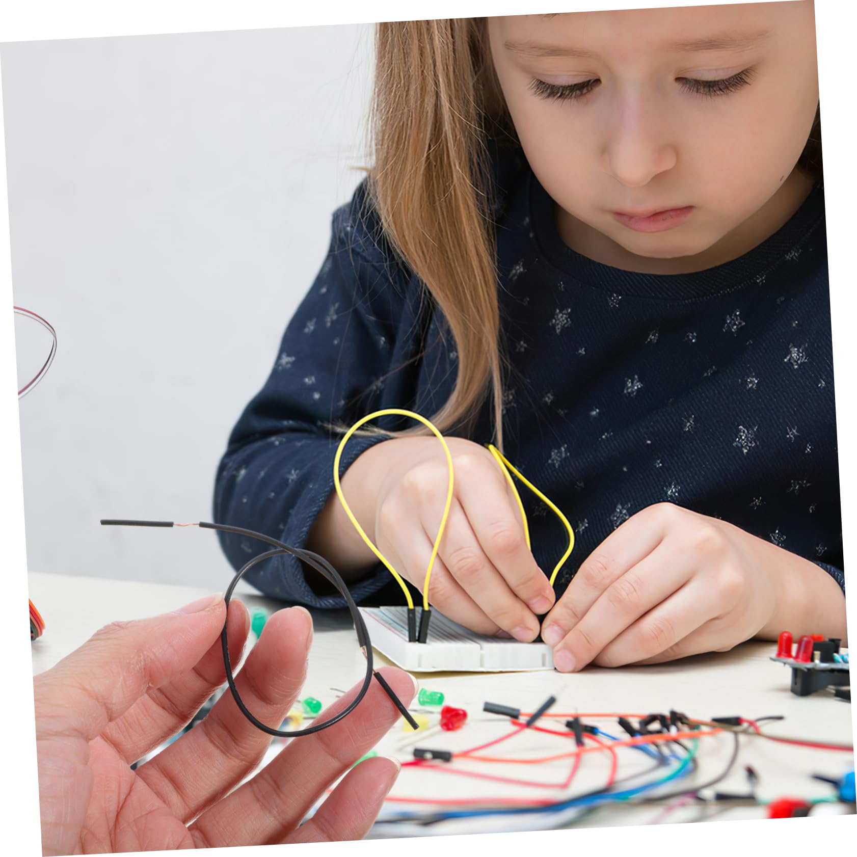 Holibanna 100pcs Electric Wire Connector Soldering Wire Insulated Cable for School Physics Lab