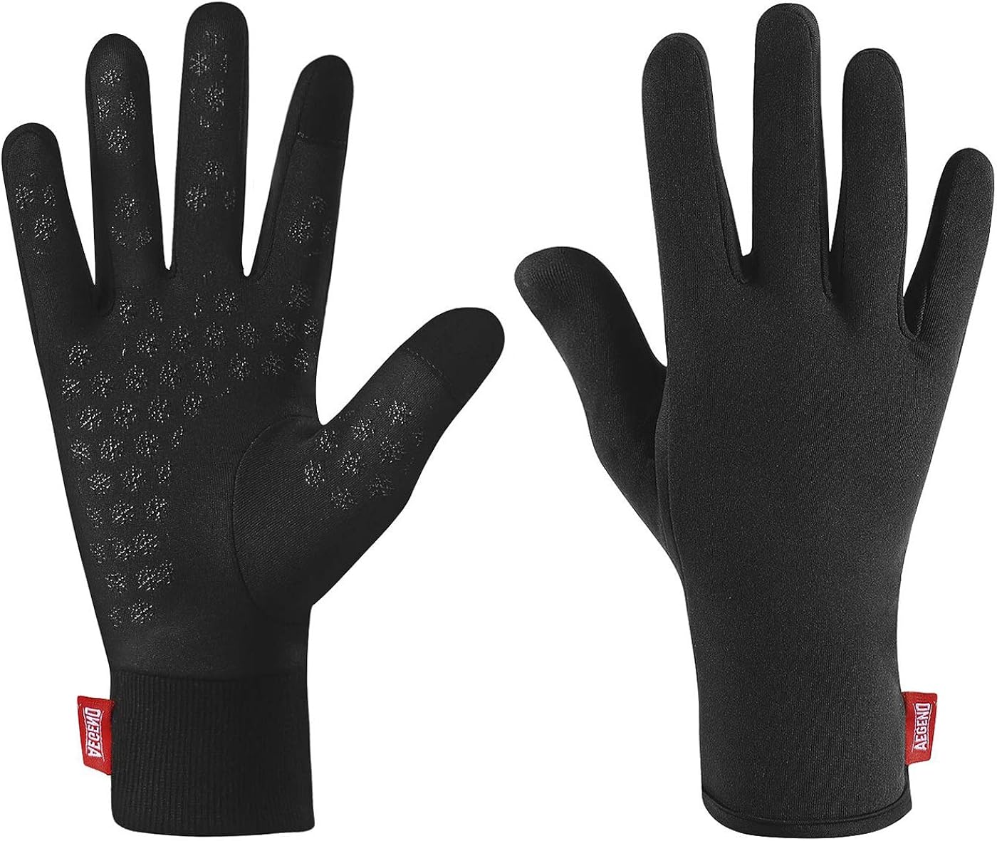 Aegend Upgraded Lightweight Running Gloves Warm Touchscreen Compression Mittens Liners Gloves Men Women with Elastic Cuff Cycling Driving Sports Gloves for Winter, 3 Sizes : Sports & Outdoors