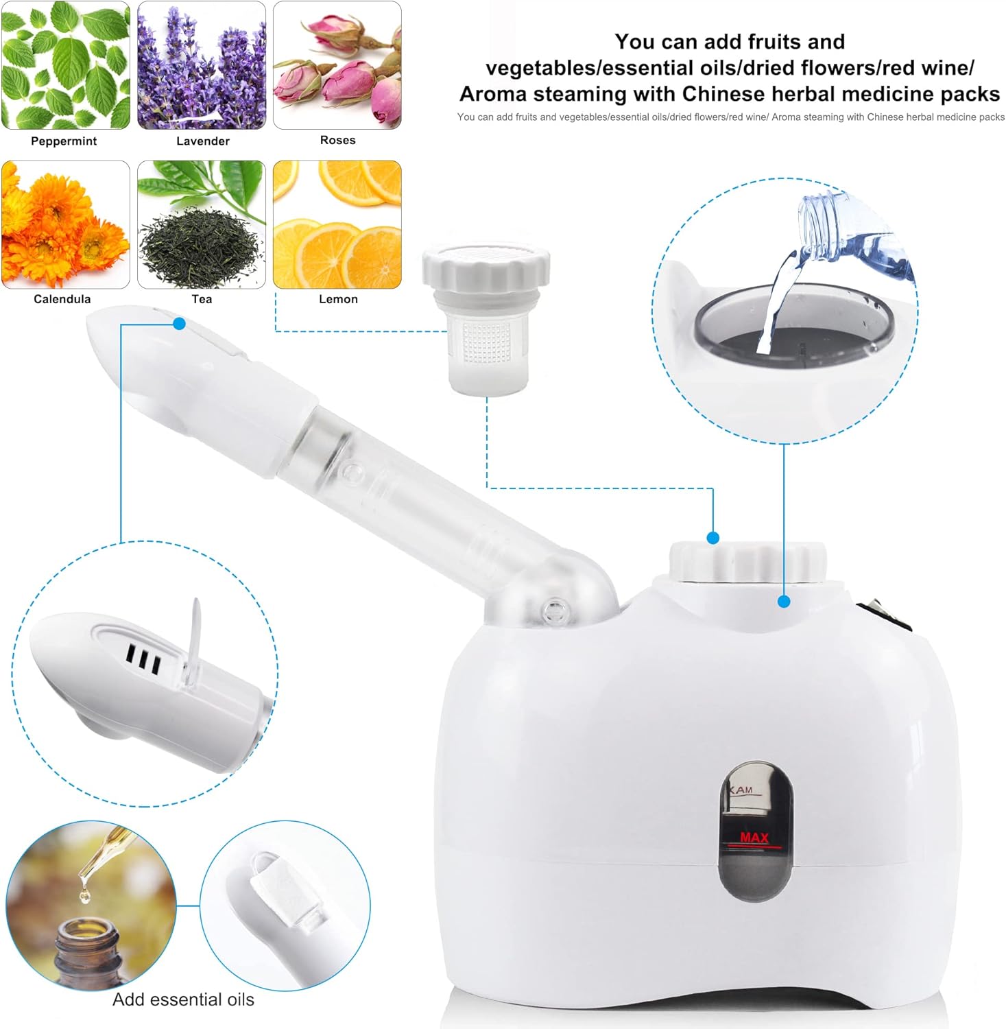 Buy YOKYAK Facial Steamer Portable Face Mister with Extendable Arm