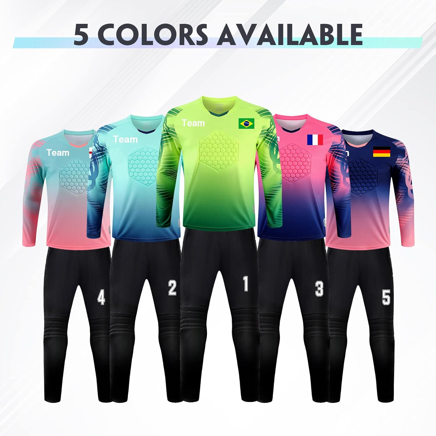 Custom Goalie Jersey Soccer for Adult/Kids Goalkeeper Jersey Personalized Long Sleeve and Pants with Name Team Logo - Image 8