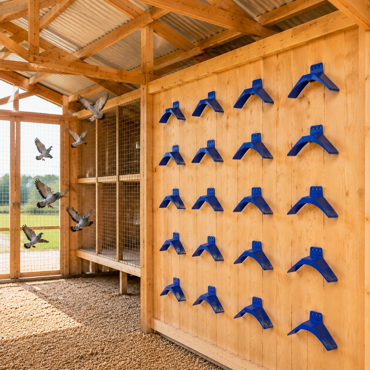 Coloch 20 soportes para palomas, soportes de plástico ligeros para palomas, soporte para pájaros, marco de vivienda, accesorios para loros y otros pájaros