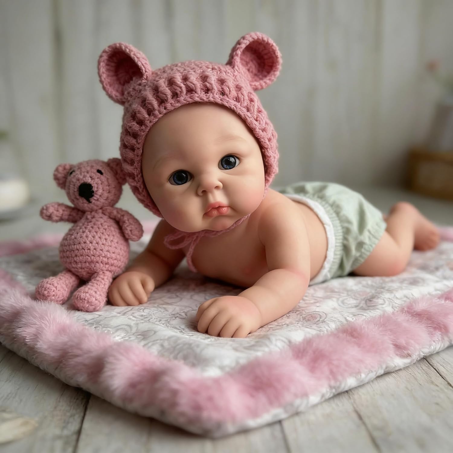 Lifelike Reborn Baby Dolls 18 Inch 6.5Lbs Soft Platinum Liquid Silicone Full Body Realistic Newborn Baby Dolls Girl that Look Real Babies Weighted, Mouth Can Be Opened