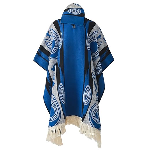 JXVX Poncho mexicano com capuz serape vintage asteca hippie listrado cobertor ocidental poncho sem mangas suéter Zarape fantasia