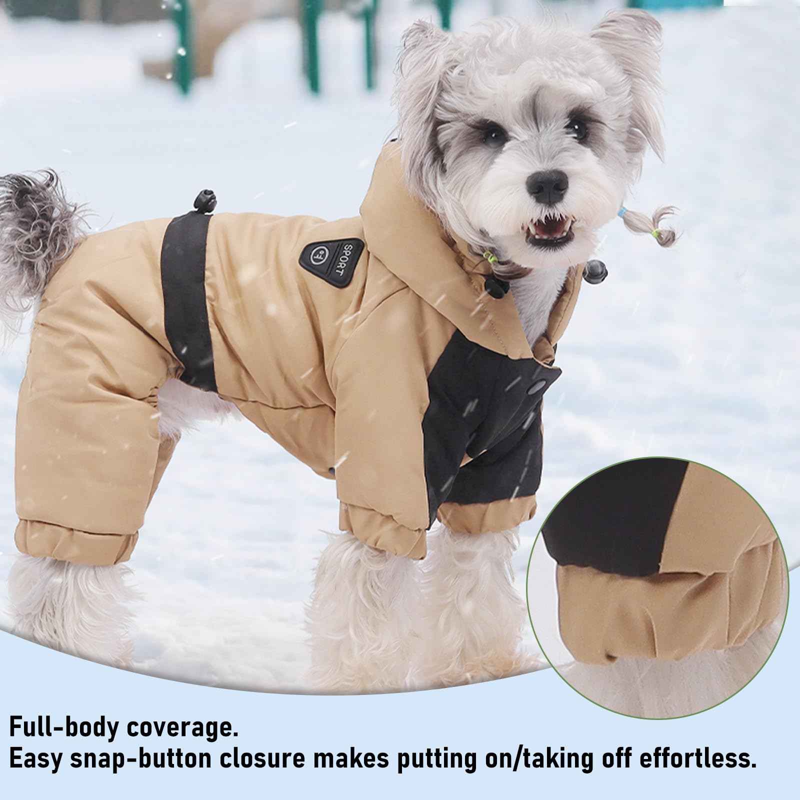 Cappotto Caldo per Cani con Cappuccio, Giacca Invernale Impermeabile e Antivento per Cani, Tutina da Neve, Vestiti Regolabili per Animali Domestici per Tempo Freddo (Rosso, M)