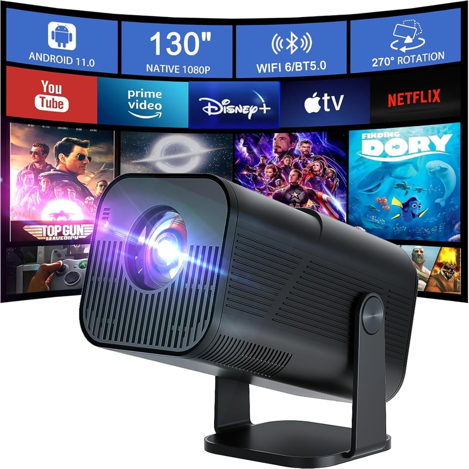 Photo 1 of Amovfilm AMX500 Mini Portable Projector