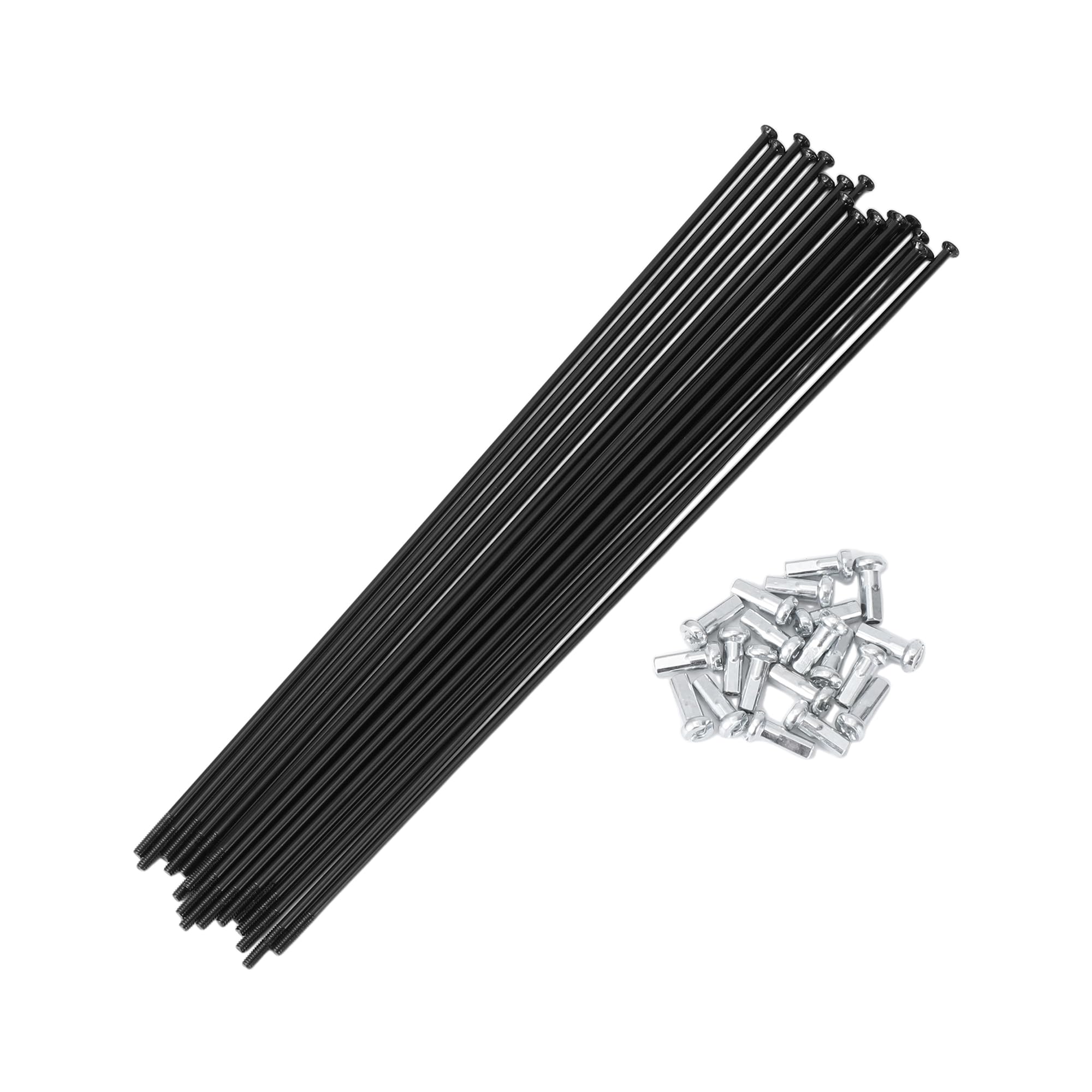 Motoforti 20 Set 14G Straight Pull Bicycle Spokes 183mm Straight Pull Bike Wheel Spokes Carbon Steel Black