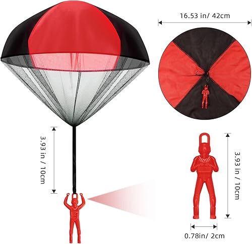 Miniatura 2 de 12 piezas de paracaídas de juguete volador de mano, paracaídas para hombres, figuras de paracaídas para Navidad, regalos de aterrizaje al aire