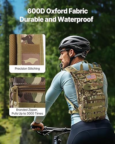 Miniatura 5 de VEVOR Hydration Backpack, Insulated Hydration Pack Backpack with Water Bladder, Hiking Water Backpack with Storage for Men Women, Hydro Water