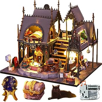 Amazon.co.jp: LANNSO ミニチュアドールハウスキット 魔法の本屋