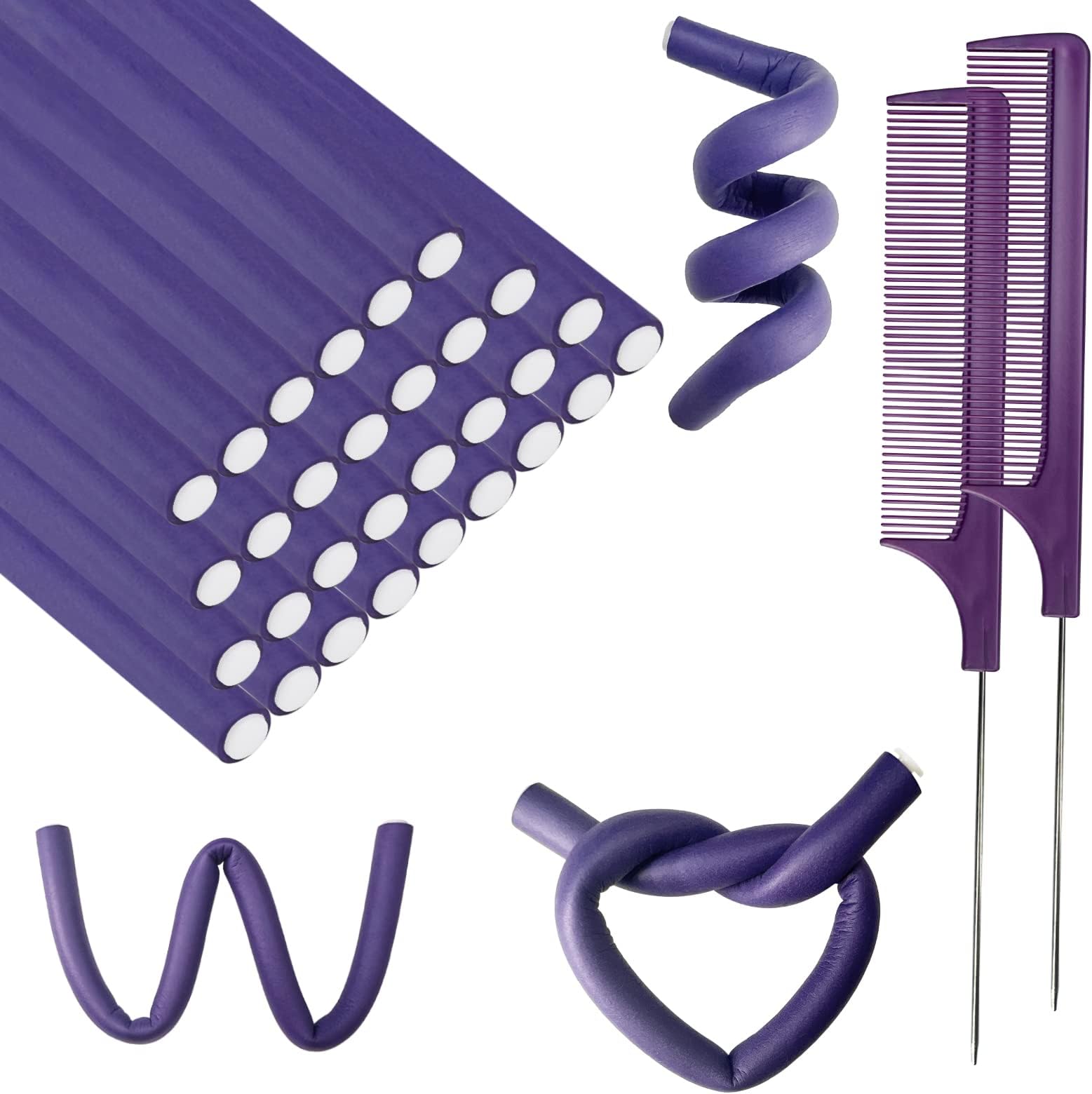 3Pack Flexible Curling Hair Rods Soft Foam Hair Rollers