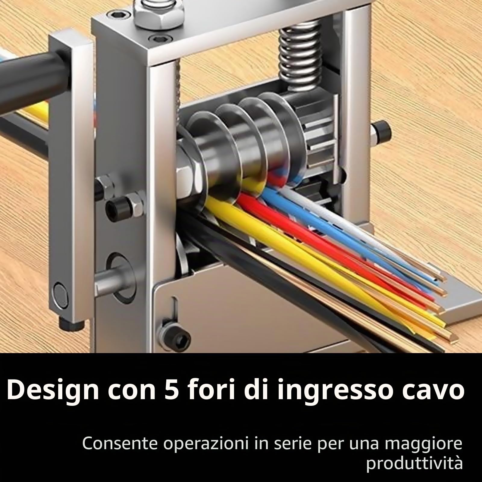 Spellacavi, Spelafili A 6 Fori 1-17 Mm Strumento Spelacavi Automatico Manuale Elettrico 2 Modalità Macchina Spelafili Macchina Spelafili 5 Fili Spelafili Contemporaneamente Con 5 Lame