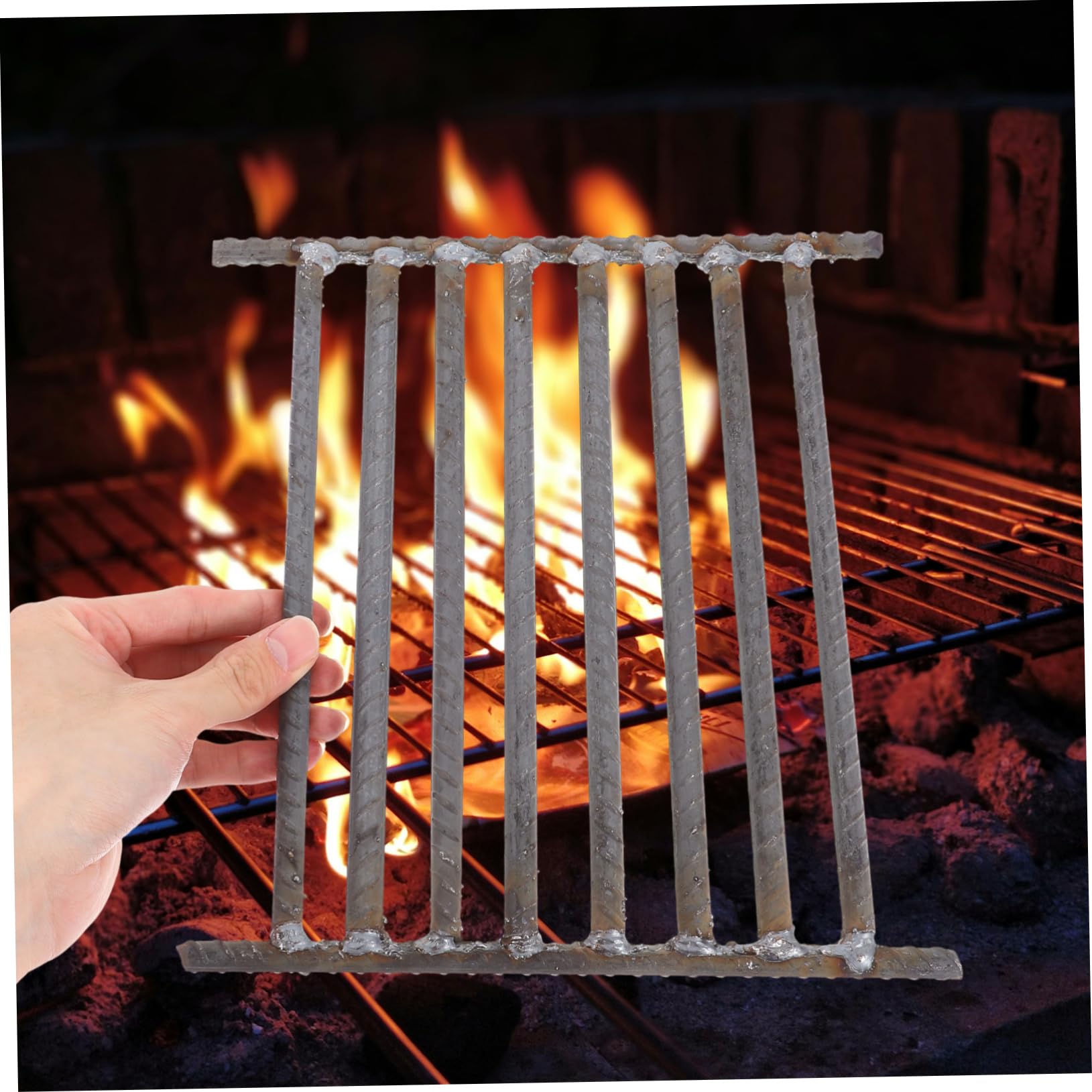 Grillmatte, Outdoor Camping Grill Kamin Grillrost Grau 24,5x22x1 cm