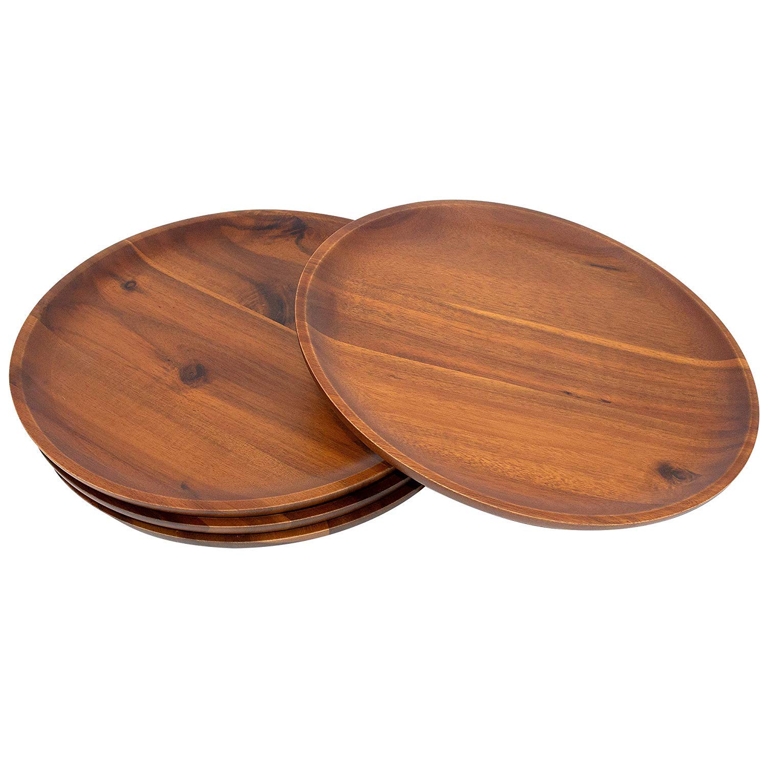 Whitewhale Salatschüssel-Set aus Bambus, 4 Stück, ideal zum Servieren von Salat, Pasta, Suppe und Obst. Schalen sehen absolut schön aus in Ihrer Küche. Standard Charger Plates