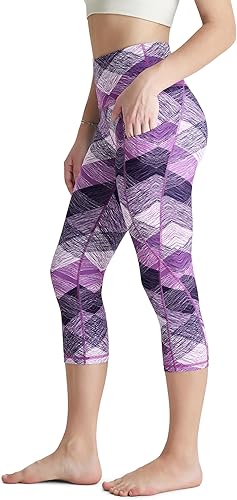 Miniatura 445 de ODODOS - Leggings tipo capri de mujer, no se traslucen y modelan el abdomen, con cintura alta y bolsillos; para hacer yoga, atletismo, ejercicio