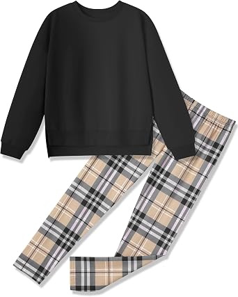 Girl Clothes Sweatshirt Pullover Leggings Tracksuits Outfit 2PC Girls Clothes Size 6-14