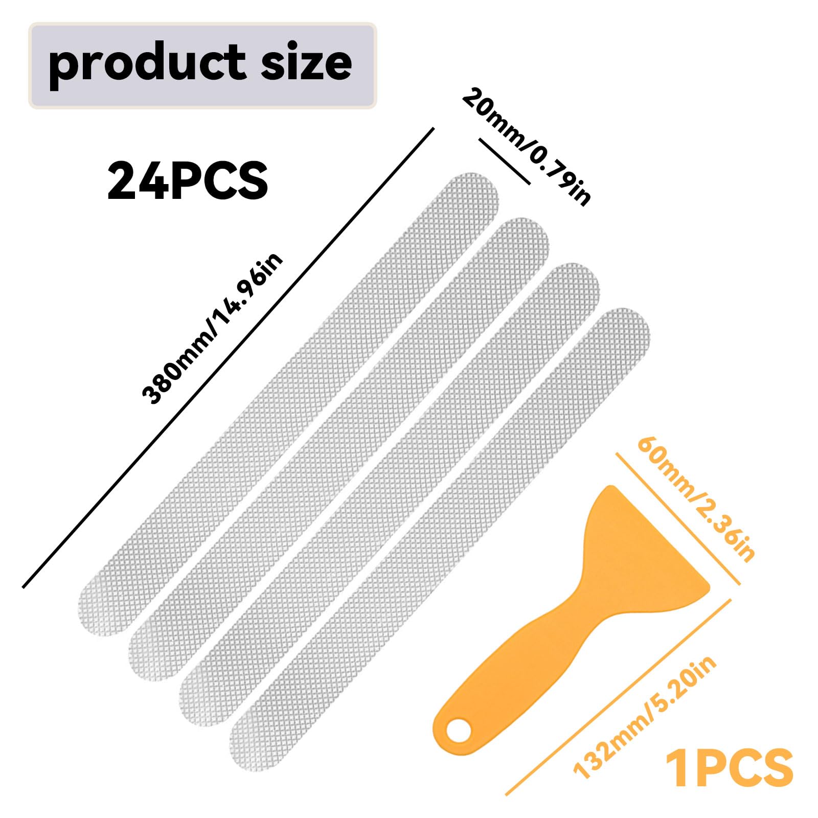 LINGJIA 24 Pezzi Tappetino Doccia Antiscivolo, 38cm Strisce