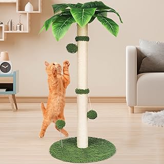 Reddgoose Cat Scratching Post 33 inch Tall Scratching Post for Indoor Cats Large Cat Scratching Post with Sisal Rope Cat Scratcher for Indoor Cats Cute Cat Scratching Post for Kitten