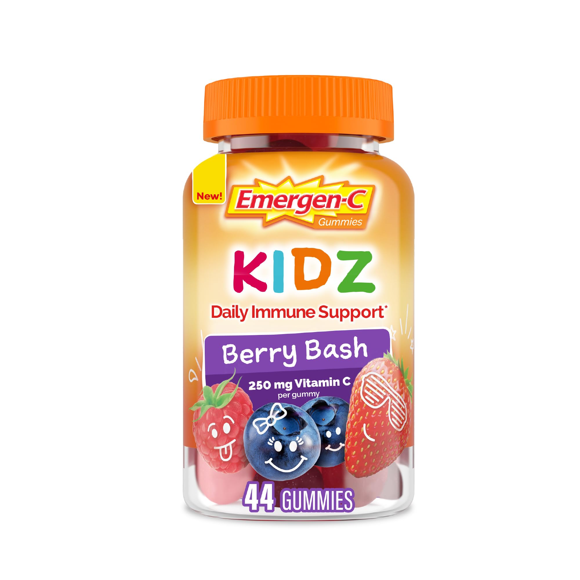 Emergen-C Kidz Daily Dietary Supplements with Vitamin C and B Vitamins for Immune Support, Berry Bash Flavored Gummies - 44 Count