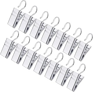 JANYUN 120 Pack Heavy-Duty Hook Clip Set Metal Curtain Clips for Curtain...