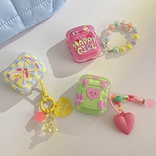 Miniatura 7 de Funda compatible con Airpods Pro con encanto, bonita funda para Airpods con llavero de moda (C, AirPods 3 nuevos)