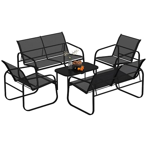 Outsunny Salon de Jardin extérieur 5 pièces en Acier et