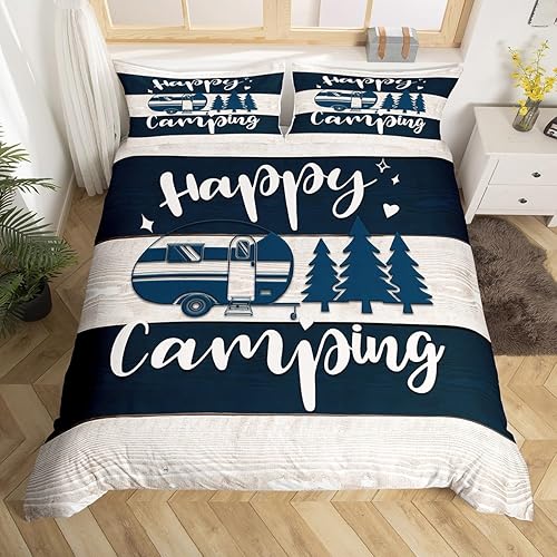 Miniatura 2 de Juego de ropa de cama para decoración de coche de campamento, tamaño individual, funda de edredón de granja occidental con 1 funda de almohada (sin