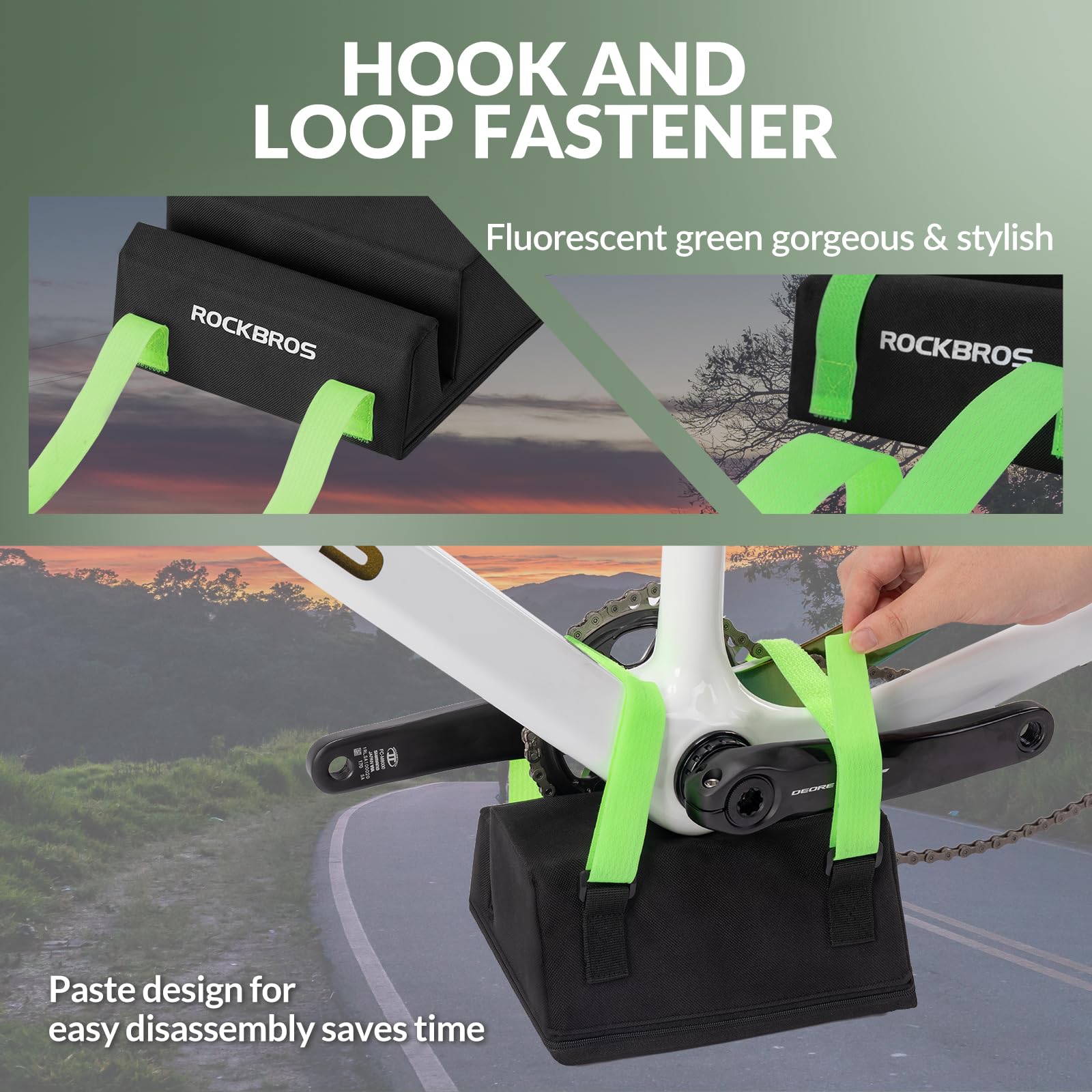 ROCKBROS Protezione da Trasporto per Guarnitura Bici, Supporto Morbido Protettivo per Pedivella Bicicletta MTB, Stabile in Velcri, Accessori Bike